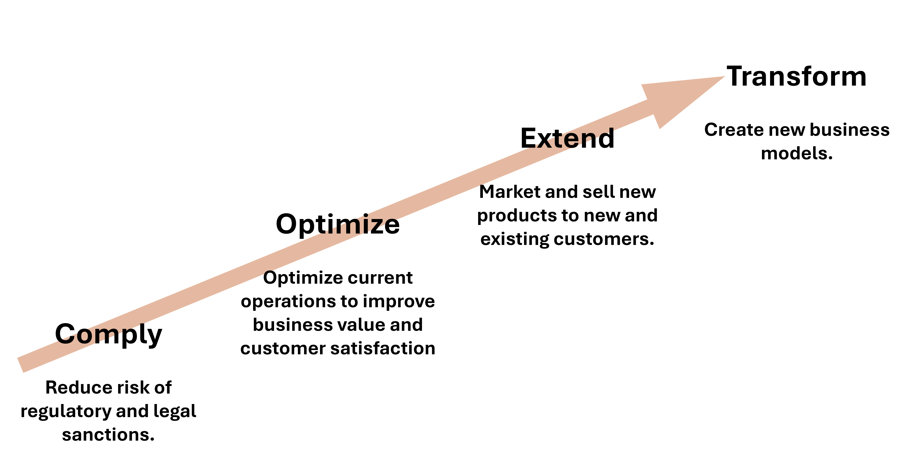 The four pillars: Comply, Optimize, Extend, Transform
